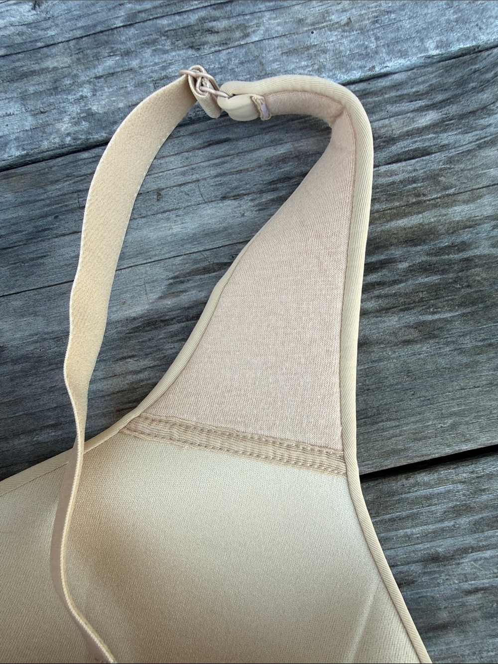Catherines Beige Smooth T-Shirt Bra Plunge V Casual Everyday Wear 42B Underwire - Picture 7 of 10